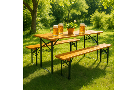 Stagecaptain BBT-180 Hirschgarten Beer Tent Table 177 cm Natural image 6