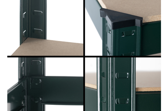 Stagecaptain WBR-175 GR Estantería de banco de trabajo con estantes de madera Verde oscuro 2x Set image 6
