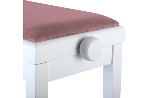 Classic Cantabile Banc De Piano Modèle A Blanc Mat Velours Rouge image 6
