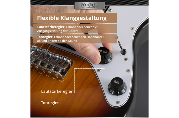 Rocktile Youngster YS-1SB 3/4 Chitarra Elettrica Sunburst image 6