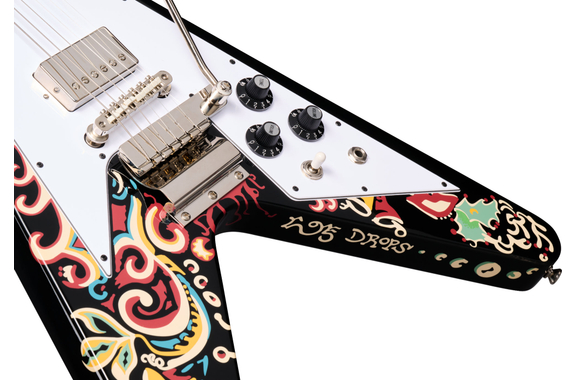 Epiphone Jimi Hendrix "Love Drops" Flying V Ebony Set image 6