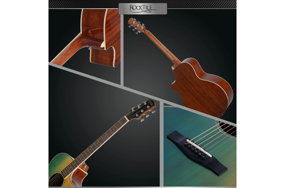 Rocktile WSC-150C-GN/BU Chitarra Western Verde/Blu image 6