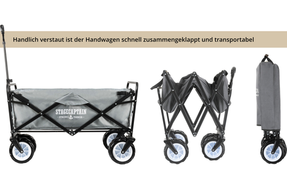 Stagecaptain Bollycart-907 GY Bollerwagen ohne Dach Grau image 6