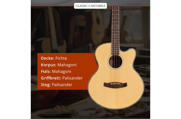 Classic Cantabile ABJ4-50CE-NT Basse Acoustique Jumbo Natural image 6
