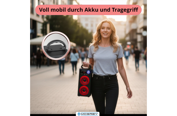 McGrey BS-20 Beachside Altavoz Bluetooth Rojo image 6