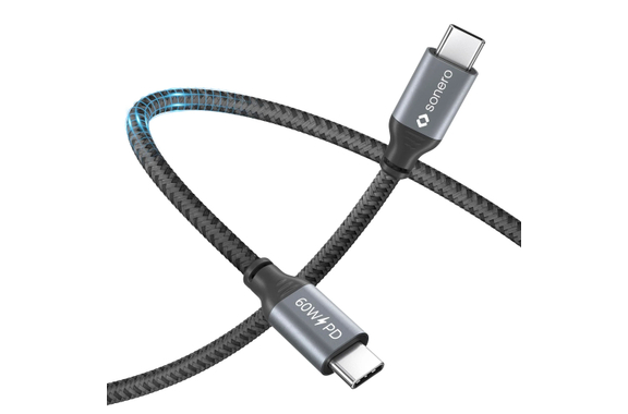 Sonero USB-C to USB-C Charging Cable 60W Gray/Black 0.5 m image 6