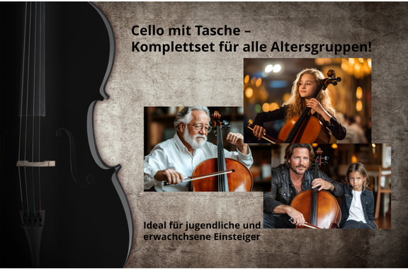 Classic Cantabile CP-100BK 4/4 Violoncelle Ensemble Noir image 6