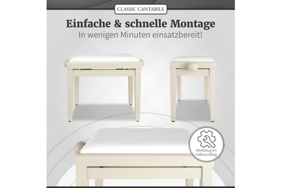 Classic Cantabile Pianobank Weißesche Matt  - Retoure (Zustand: sehr gut) image 7