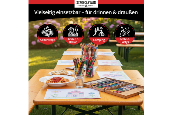 Stagecaptain BBK-110 Hirschgarten Kinder-Festzeltgarnitur 110 cm Natur  - Retoure (Zustand: sehr gut) image 7