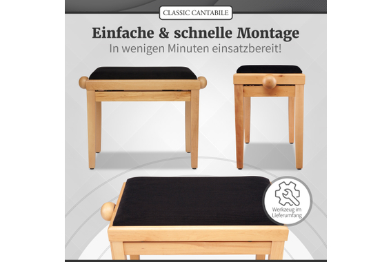 Classic Cantabile Pianobank Kirsche Hell Matt  - Retoure (Zustand: gut) image 7