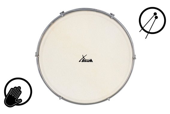 XDrum HTM-12S 12" Handtrommel met Natuurlijk Vel 3x Set image 7