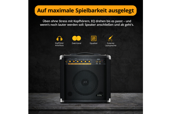 Rocktile Pro ST60-BK Guitare Électrique Tout Noir Set AK20G image 7