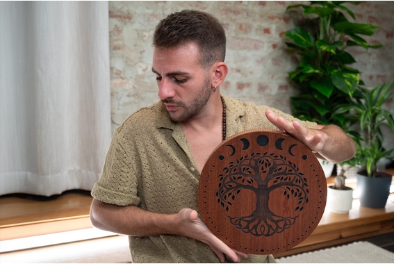 Meinl RDS12MTOL Sonic Energy 12" Rain Disk Son De Ruisseau Avec Gravure Des Phases Lunaires Et De L'Arbre De Vie image 7