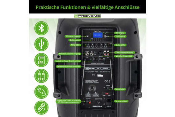 Pronomic MOVE 15MA-A Akku-Aktivbox Stereo Set  - Retoure (Zustand: gut) image 7