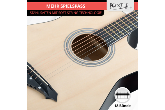 Rocktile WSD-5C-NT Slim Line Westerngitarren Set Natural  - Retoure (Zustand: sehr gut) image 7