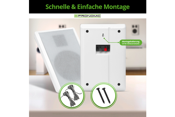 Pronomic FLS-540 WH Paar Flatpanel Wandlautsprecher Box weiß  - Retoure (Zustand: gut) image 7