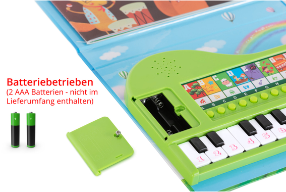 FunKey Libro Musicale con Tastiera a Tasti Luminosi Set con Batterie image 7