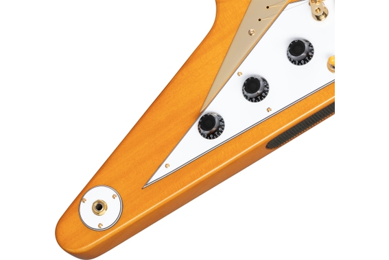 Epiphone 1958 Korina Flying V (White Pickguard) Aged Natural image 7