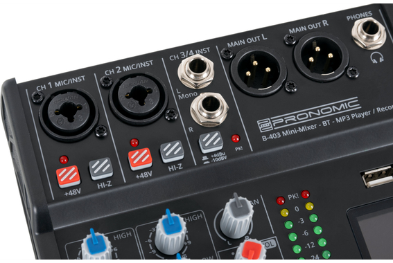 Pronomic B-403 Mini-Mixer mit Bluetooth® und USB-Recording  - Retoure (Zustand: sehr gut) image 7