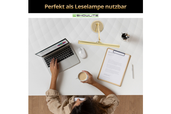 Showlite KW LED Pianoleuchte Gold Hochglanz  - Retoure (Zustand: sehr gut) image 7