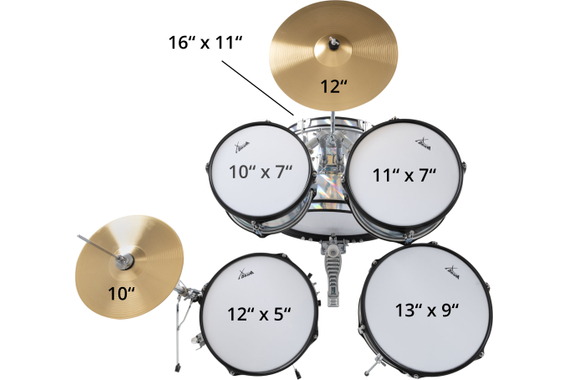 XDrum Junior Pro Kinder Schlagzeug Laser Silver inkl. Schule  - Retoure (Zustand: sehr gut) image 7