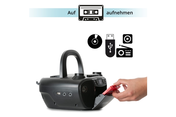 McGrey CDB-1016U BK Boombox Met Cassette, Bluetooth En USB image 7