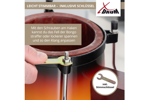 XDrum Bongos Club Vintage Sunburst Set incl. Bongotas image 7