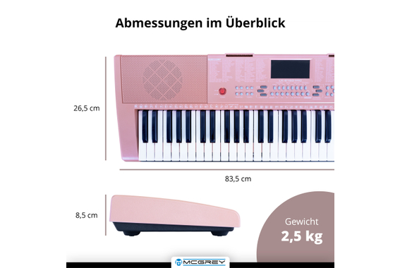 McGrey LK-6120-MIC Clavier À Touches Lumineuses Avec Micro - Set Rose Avec Housse image 7