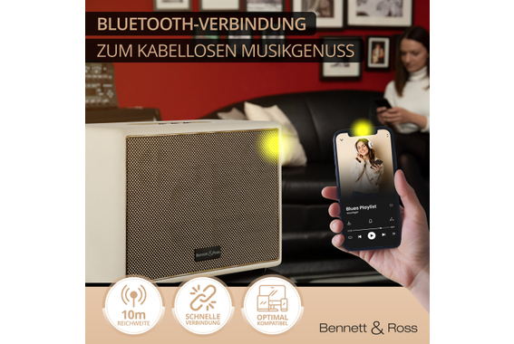 Bennett & Ross BB-880CW Blackmore Giant Bluetooth Lautsprecher Creme-Weiß  - Retoure (Zustand: gut) image 7