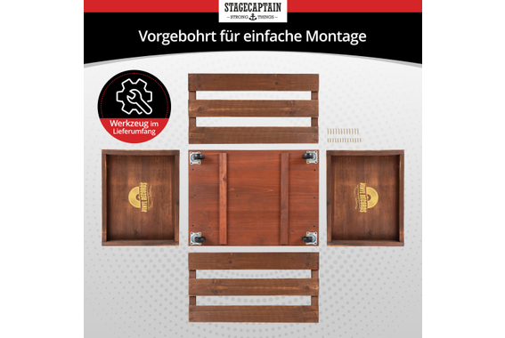 Stagecaptain SPK-100 BN Schallplattenkiste "Emil" Braun  - Retoure (Verpackungsschaden) image 7