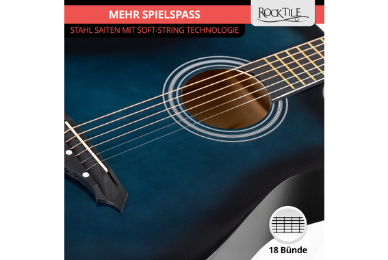Rocktile WSD-5C-BUB Slim Line Westerngitarren Set Blueburst  - Retoure (Zustand: sehr gut) image 7