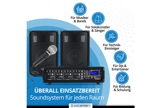 McGrey BP-210 Bandpack PA-Anlage 100 Watt  - Retoure (Zustand: gut) image 7