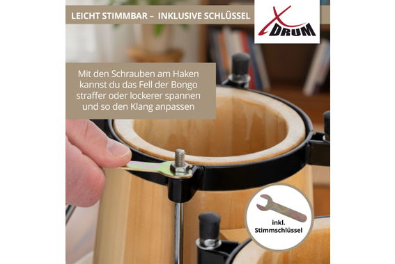 XDrum Bongos Club Natur Set incl. Bongotas image 7