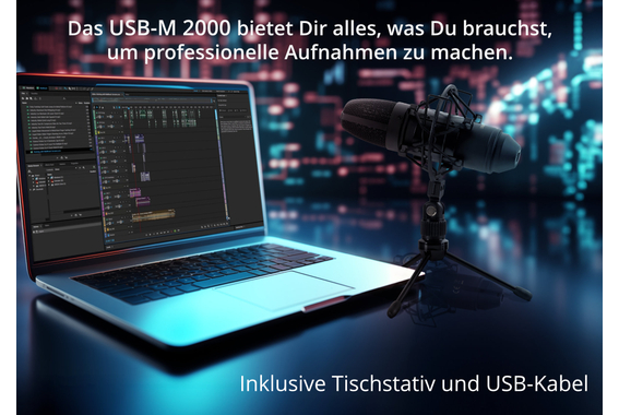 Pronomic USB-M 2000 BK Podcast Kondensatormikrofon  - Retoure (Zustand: sehr gut) image 7