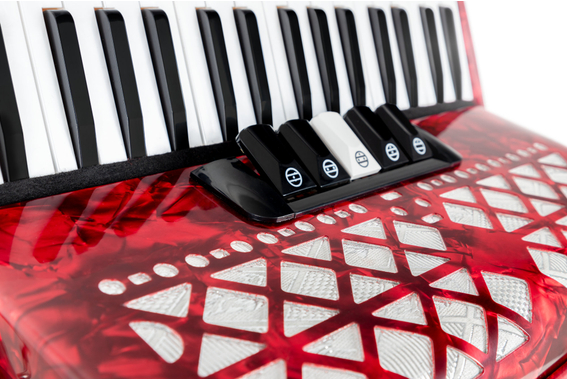 Classic Cantabile 72 Bass Akkordeon "Secondo V" Rot  - Retoure (Zustand: sehr gut) image 7