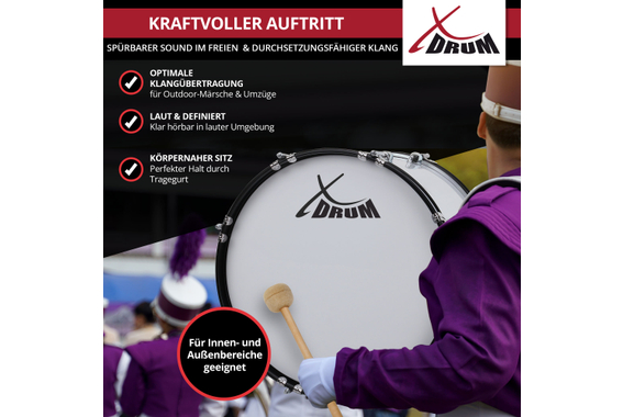 XDrum MBD-218 Marschtrommel 18" x 12"  - Retoure (Zustand: sehr gut) image 7