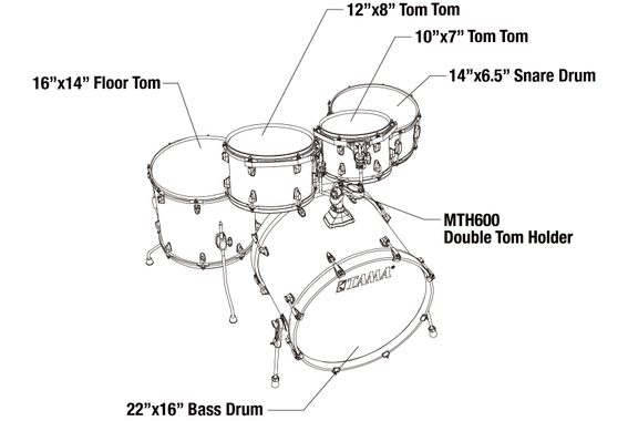 Tama CL52KR-TPB Superstar Classic Drumkit Transparent Black Burst image 7