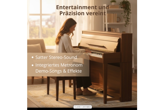 Classic Cantabile UP-1 SM Rechtop E-Piano Okoume image 7