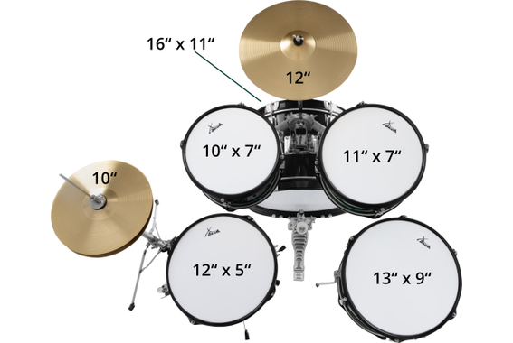 XDrum Junior Pro Kinder Schlagzeug Black Sparkle inkl. Schule  - Retoure (Zustand: sehr gut) image 7