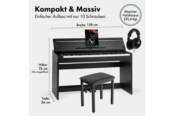 McGrey DP-18 SM E-Piano Schwarz matt Set image 7
