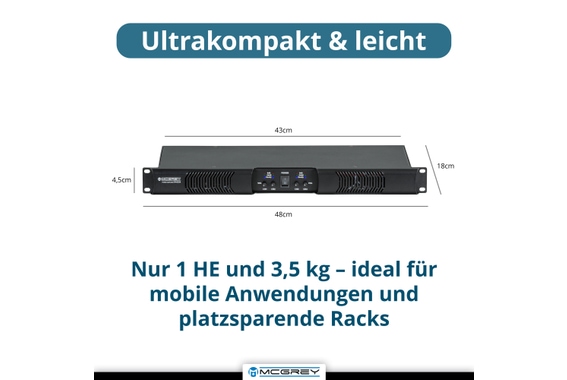 McGrey PA-4504 Amplificateur De Puissance 1U 4x 450 Watt image 7