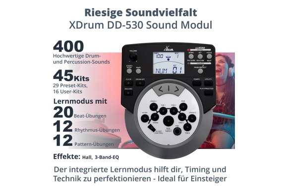 XDrum DD-530 E-Drum Set avec Peaux Mesh image 7