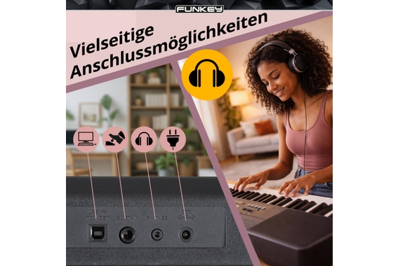 FunKey 61 Performer Set Noir Incl. Support Clavier + Banc image 7