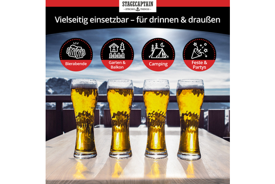 Stagecaptain Hirschgarten Bierzeltgarnitur für Balkon 110 cm Natur 2x Set image 7