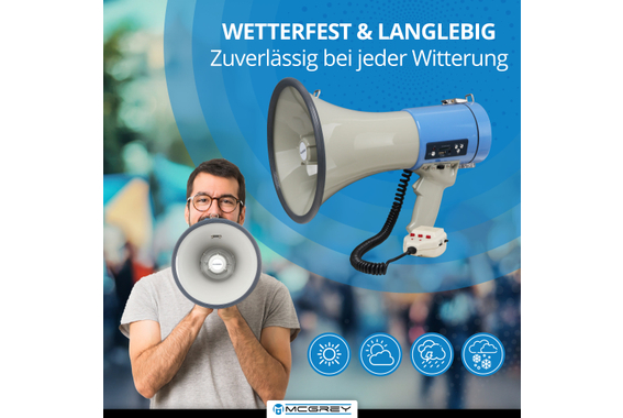 McGrey MP-800HRS USB/SD MP3 Megaphon, max. 80 Watt, 1000m  - Retoure (Zustand: sehr gut) image 7