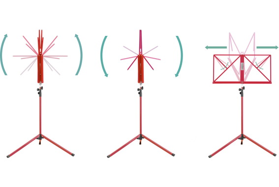 Classic Cantabile 100 Muziekstandaard Medium Rood image 7