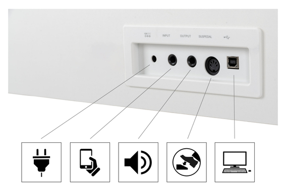 Classic Cantabile DP-S1 WM Electric Piano Matte White image 7