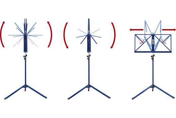 Classic Cantabile 100 Pupitre Medium Bleu Set incl. Boîte de Rangement image 7