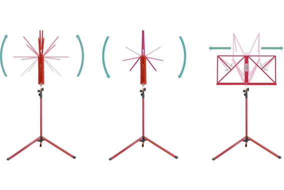 Classic Cantabile 100 Pupitre Medium Rouge Lot de 3 image 7