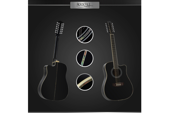 Rocktile WSD12-50C-BK Guitare Western Noire image 7